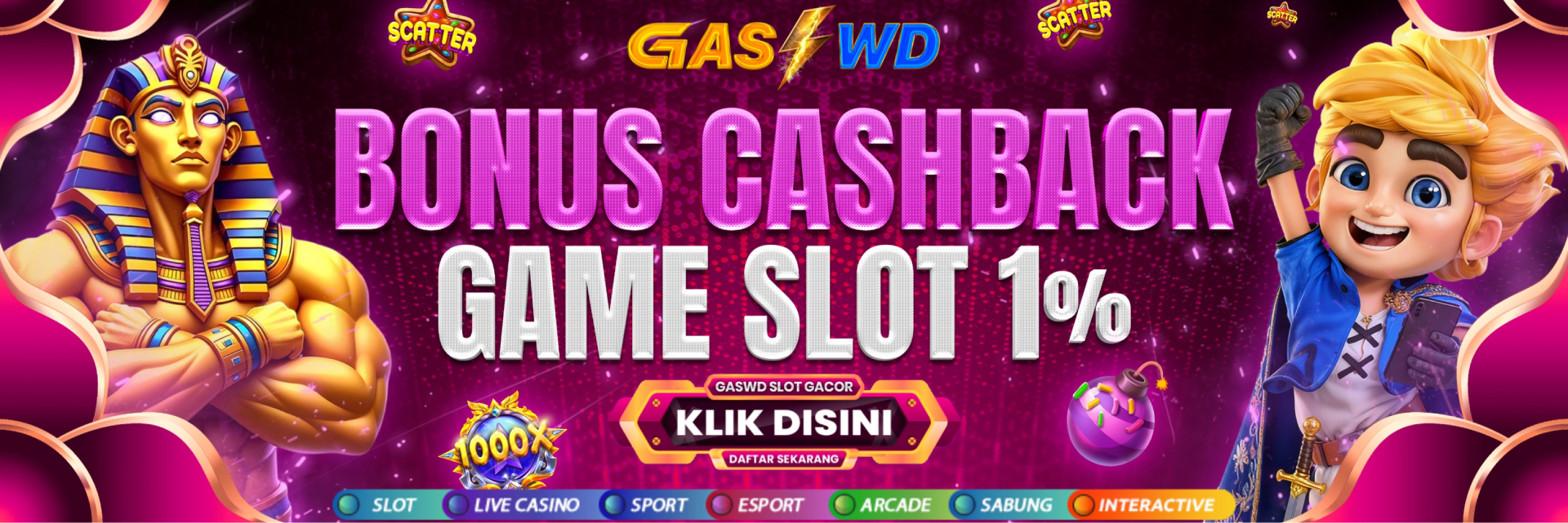 BONUS CASHBACK SLOT 5%
